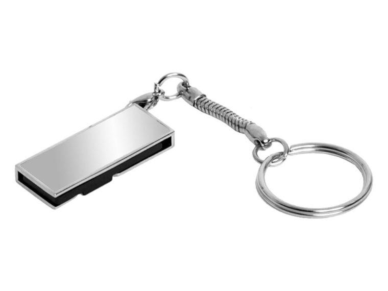 USB 2.0- флешка на 8 Гб с поворотным механизмом и зеркальным покрытием