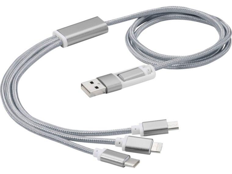 Универсальный зарядный кабель 3-в-1 с двойным входом