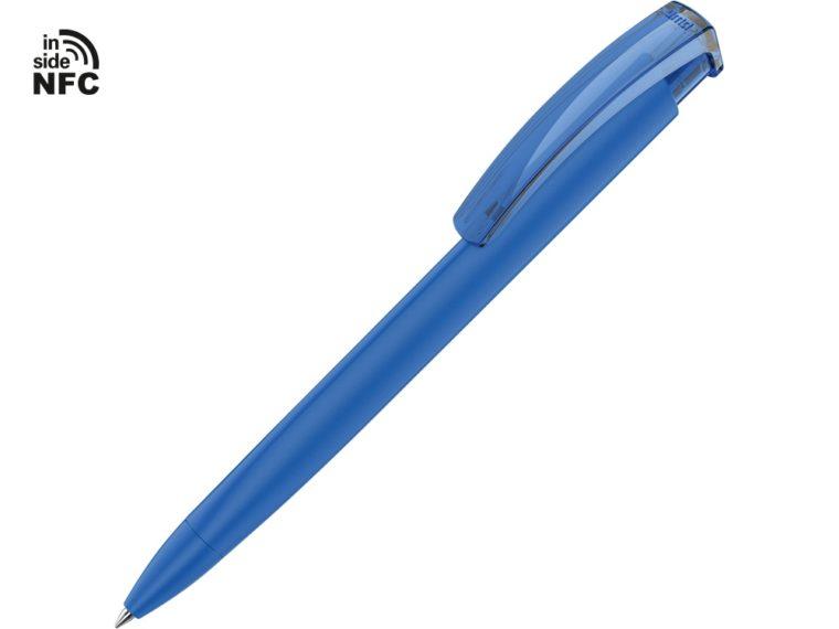 Ручка пластиковая шариковая трехгранная Trinity K transparent Gum soft touch с чипом передачи информации NFC