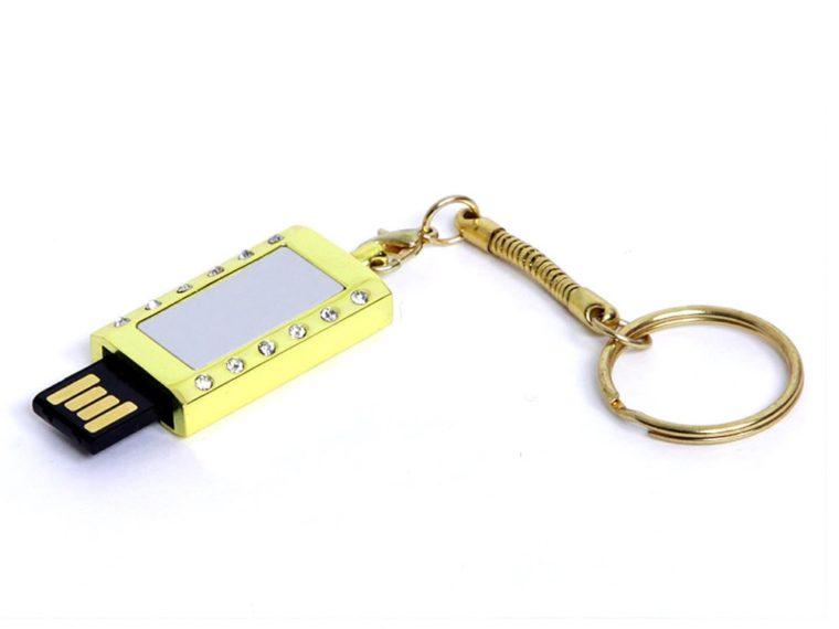 USB 2.0- флешка на 64 Гб «Кулон» с кристаллами и мини чипом