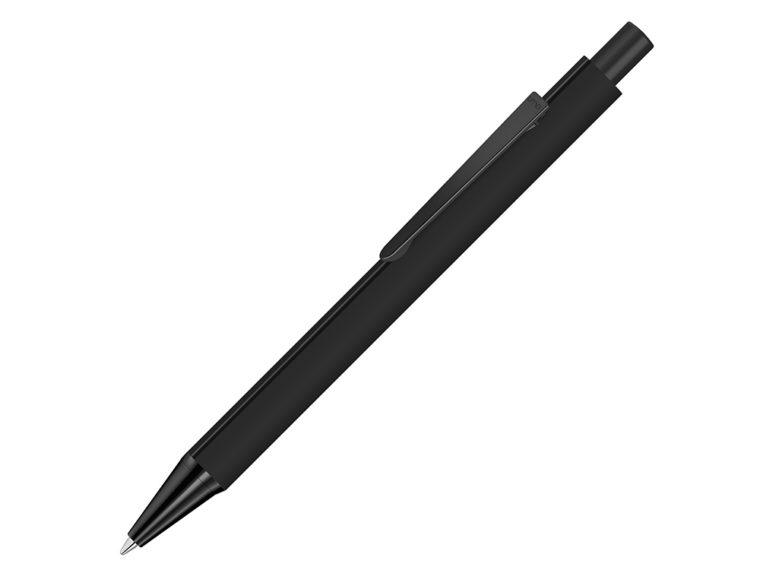 Ручка шариковая металлическая «Pyra M» soft-touch с зеркальной гравировкой и черными деталями